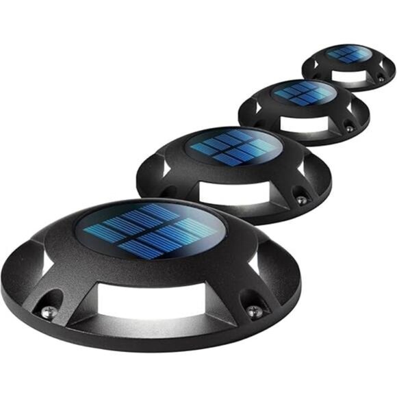 Home Zone Security 4 Packs Solar Deck Light Outdoor 20 Lumens Waterproof - Picture 7 of 7